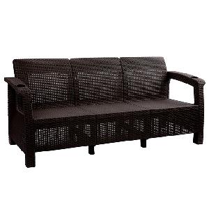 Садовый диван Альтернатива "Ротанг-плюс" М8836, 3-х местный (мокко), 188х70х79