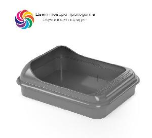 Лоток для кошек "Верный друг", 455х355х150 мм (цвет микс), Альтернатива М3666