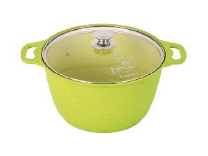 Кастрюля 6 л с антипригарным покрытием со стеклянной крышкой, Kukmara (Trendy style lime), к61tsl