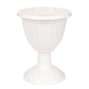 Вазон на высокой ножке для цветов Альтернатива "Жасмин" М1390 (белый), 37х37х46 см