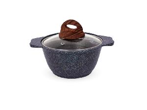 Кастрюля 1 л с антипригарным покрытием со стеклянной крышкой, Kukmara (Granit Ultra Blue), кгг12а