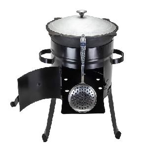 Набор: печь с дверцей (2мм), казан c крышкой кр.дно  (12 л), шумовка Набор: печь с дверцей (2мм), казан c крышкой кр.дно  (12 л), шумовка