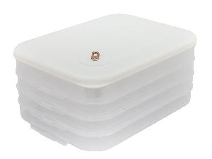 Контейнер с крышкой для хранения и заморозки продуктов на 4 секции, 30х23х14 см, белый