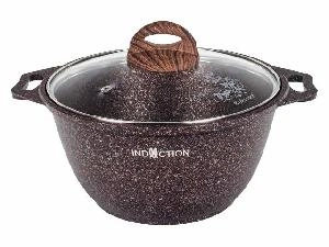 Кастрюля с антипригарным покрытием со стеклянной крышкой Kukmara (Granit Ultra Induction red) кгаи32а, 3 л