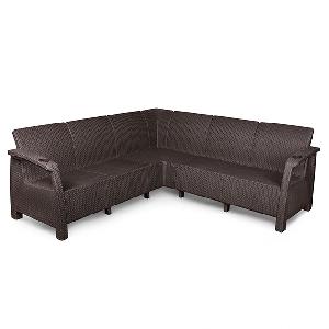 Садовый диван Альтернатива "Ротанг-плюс" М8346, угловой (венге), 200х200х79