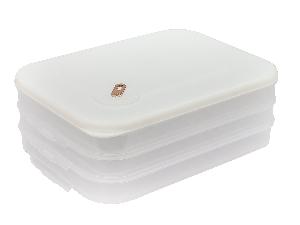 Контейнер с крышкой для хранения и заморозки продуктов на 3 секции, 30х23х11 см, белый