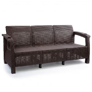 Садовый диван Альтернатива "Ротанг-плюс" М8348, 3-х местный (венге), 188х70х79