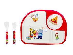 Набор детской бамбуковой посуды для кормления "Вечеринка", 3 предмета