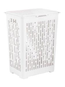 Корзина с крышкой для белья Альтернатива "Матрица" М7484 (белый), 45л