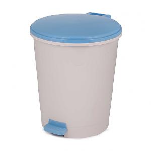Ведро мусорное с педалью Альтернатива М7992 (св.бежево-синий), 12 л