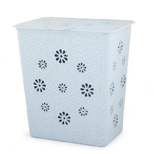 Корзина с крышкой для белья Альтернатива "Плетенка" М2255 (голубой), 60л