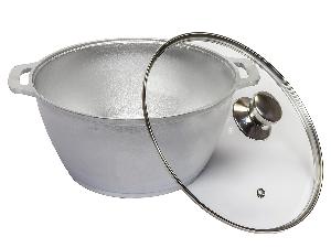 Котел 5л со стеклянной крышкой, (плоское дно) DAVR METALL