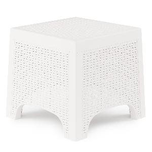 Стол садовый "Ротанг Лайт" (белый), 43х43х39 см, Альтернатива, М8910