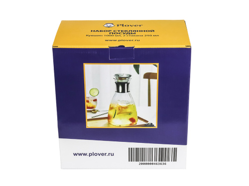 Набор PLOVER стеклянный: графин 1 л со стаканами 2 шт по 0.25 л