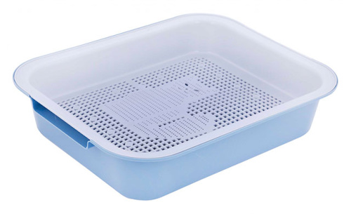 Лоток для кошек Альтернатива М7677, (синий), 380х315х80 мм