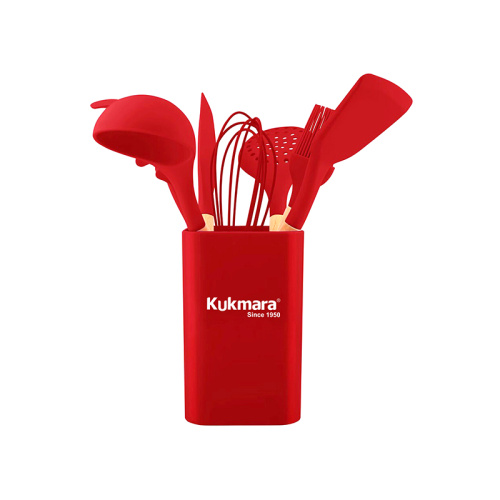 Набор кухонных принадлежностей с подставкой силикон. (9 предм.), RedKukmara, kuk-04/09011401