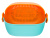 Дуршлаг с миской 2 в 1 овальный, пластиковый, 2.5 л, бирюзовый/оранжевый