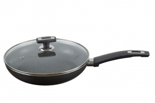 Сковорода с АП со стеклянной крышкой Калитва Black Stone, 26 см