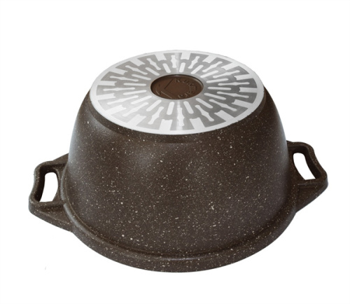 Кастрюля 3 л с антипригарным покрытием со стеклянной крышкой, Kukmara (Marble Induction Кофейный мрамор), кмки32а