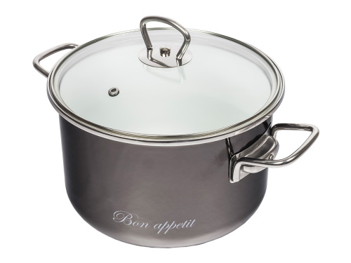 Набор кастрюль №13 Bon Appetit, 3 предмета, мокрый асфальт
