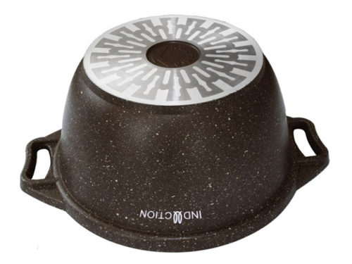 Кастрюля 3 л с антипригарным покрытием со стеклянной крышкой, Kukmara (Marble Induction Кофейный мрамор), кмки32а