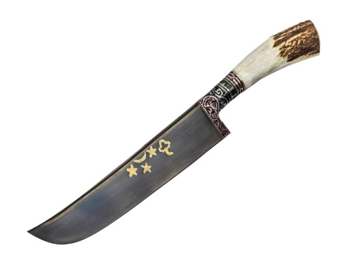 Нож Пчак, средний (бринч), рукоять: рог косули Нож Пчак, средний (бринч), рукоять: рог косули