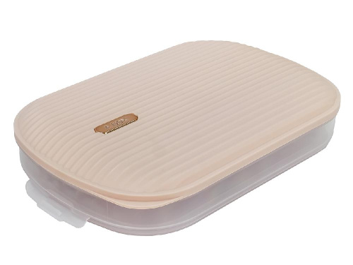 Контейнер с крышкой для хранения и заморозки продуктов на 1 секцию, 32х22х6 см, розовый