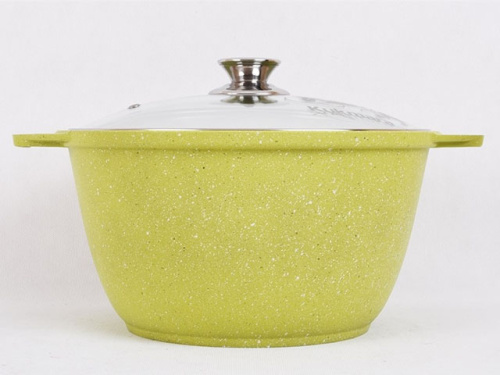 Кастрюля 4 л с антипригарным покрытием со стеклянной крышкой, Kukmara (Trendy style lime), к41tsl