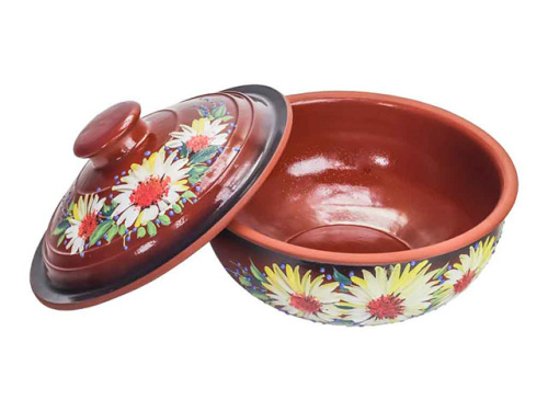 Жаровня средняя "Славянская Керамика", Ромашка, 2.5 л