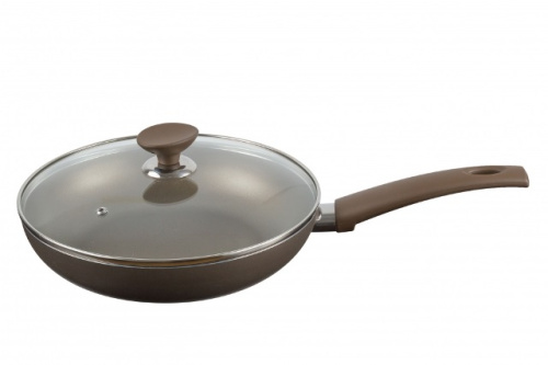 Сковорода с АП со стеклянной крышкой Калитва Престиж, 24 см
