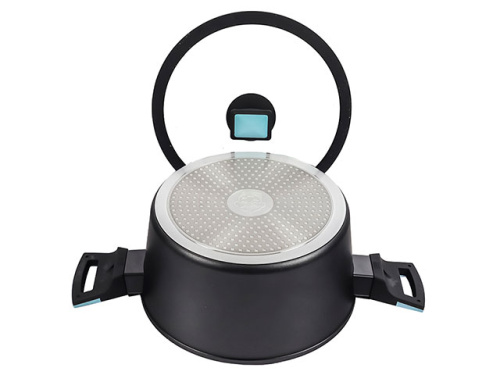 Кастрюля с антипригарным покрытием со стеклянной крышкой PLOVER, 24 см