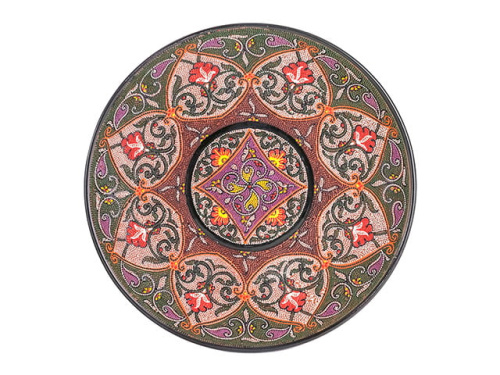 Блюдо Ляган "Риштанская керамика", Точечная роспись, Ø 32 см