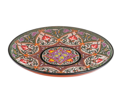 Блюдо Ляган "Риштанская керамика", Точечная роспись, Ø 32 см