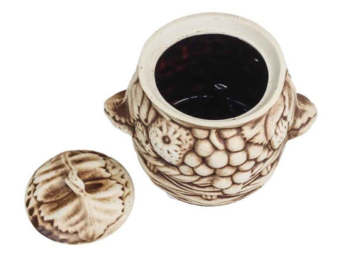 Набор супник 3 л + 4 горшка 0.6 л "Славянская Керамика", Виноград, белый