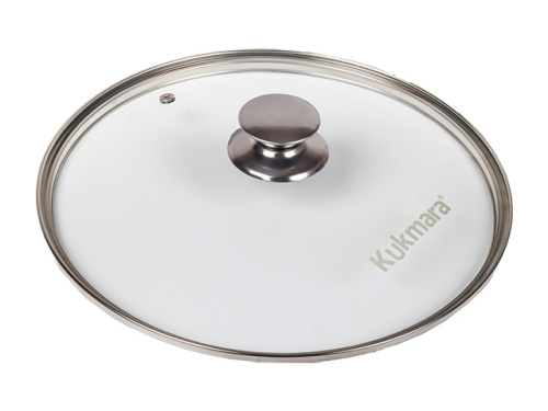 Стеклянная крышка 26 см с ручкой из нержавеющей стали, Kukmara, с26т112