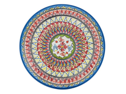Блюдо Ляган "Риштанская керамика", Синяя мехроб, диаметр 38 см RSN033