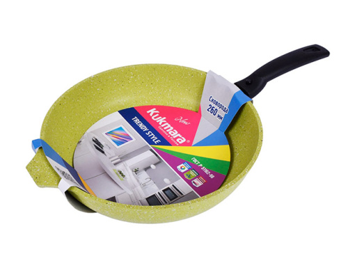 Сковорода 26 см с антипригарным покрытием со съемной ручкой, Kukmara (Trendy style lime), 261tsl