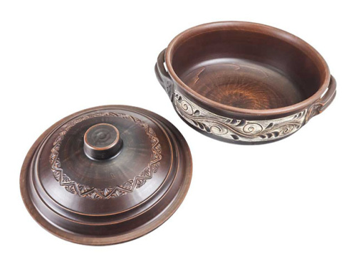 Жаровня с ручками "Славянская Керамика", Беленная, 3 л