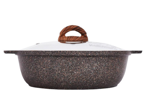 Кастрюля-жаровня 4 л с антипригарным покрытием со стеклянной крышкой, Kukmara (Granit Ultra Original), жго41а