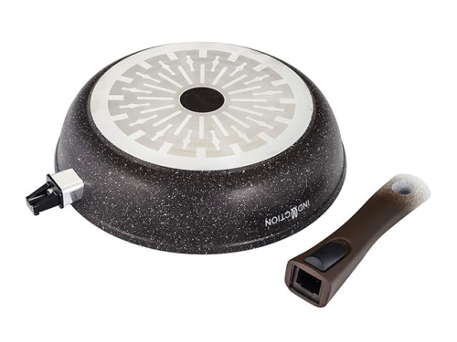 Сковорода 28 см с антипригарным покрытием со съемной ручкой, Kukmara (Marble Induction Кофейный мрамор), смки282а