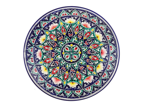 Блюдо Ляган овальный "Риштанская керамика", Коракалам, диаметр 41 см RS33_12