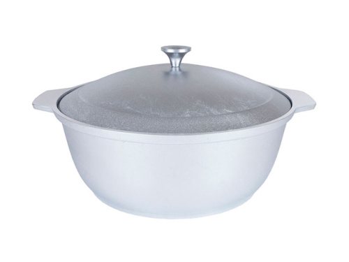 Кастрюля-жаровня 4 л алюминиевая литая с крышкой, Kukmara, ж40