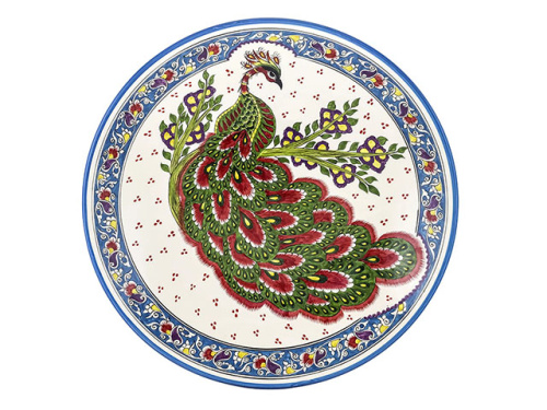 Блюдо Ляган "Риштанская керамика", Павлин, Ø 42 см
