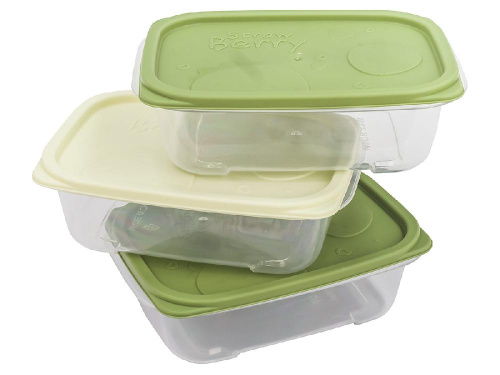 Набор из 3-х пищевых контейнеров с крышкой по 0.6 л, прямоугольные, Plover