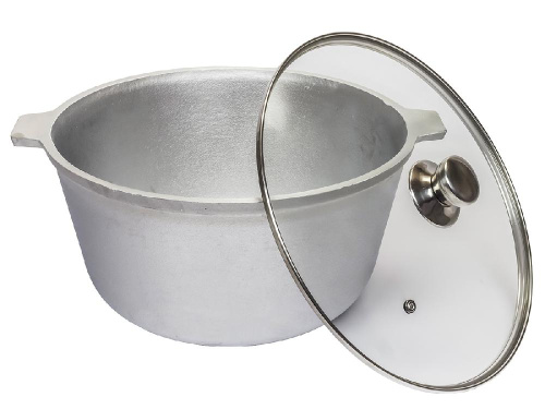 Котел 10л со стеклянной крышкой, (овальное дно) DAVR METALL