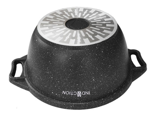 Кастрюля 2 л с антипригарным покрытием со стеклянной крышкой Kukmara (Marble Induction Темный мрамор), кмти22а