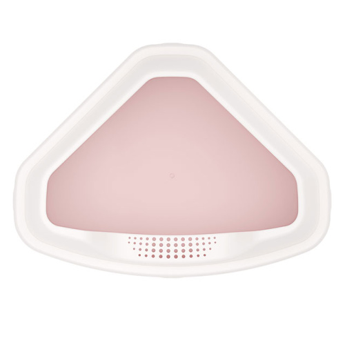 Лоток для кошек угловой "Лекси" Альтернатива М6966, (розовый), 555х415х150 мм