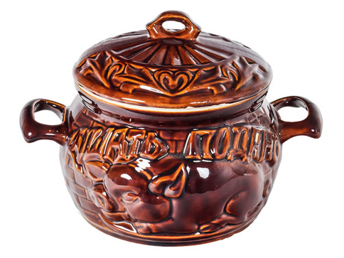 Супник "Славянская Керамика", Кушать подано коричневый глянцевый, 3 л