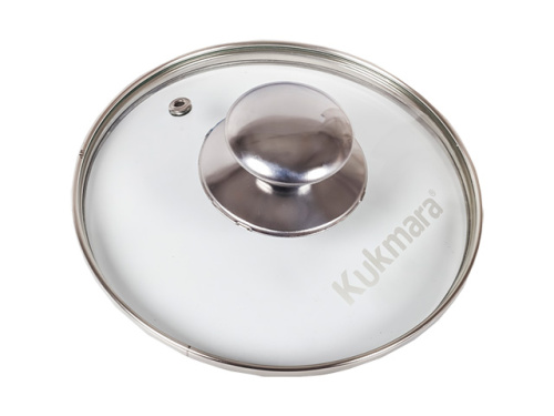 Стеклянная крышка 16 см с ручкой из нержавеющей стали, Kukmara, с16т112