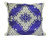 Подушка бархатная (синяя с бежевой вышивкой) 50x50